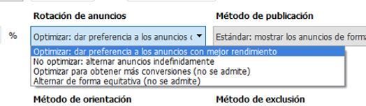 Rotación de anuncios.