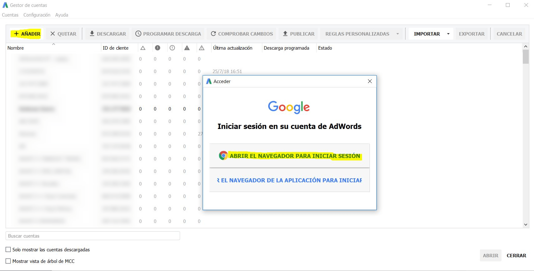 Cómo vincular cuentas de Ads