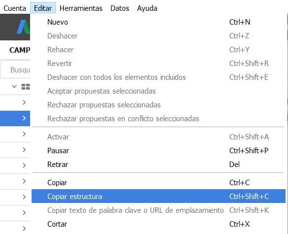 Copiar y pegar una programación de anuncios.