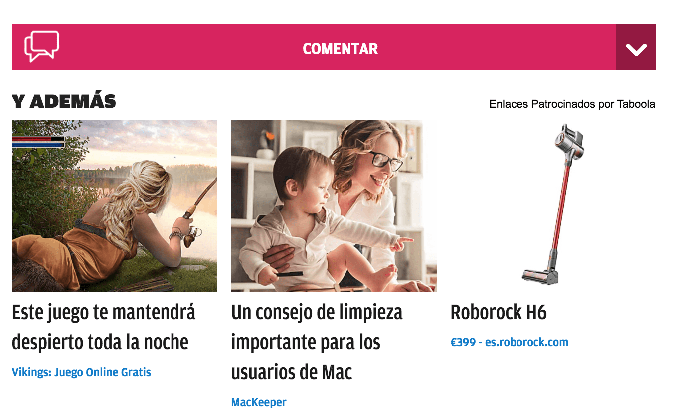 Enlaces patrocinados por Taboola