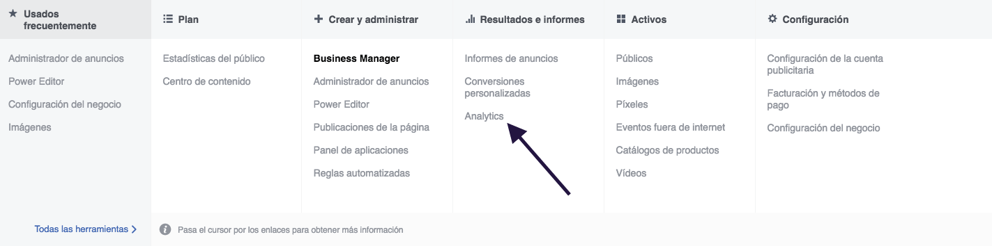 Herramienta de Analítica de Facebook