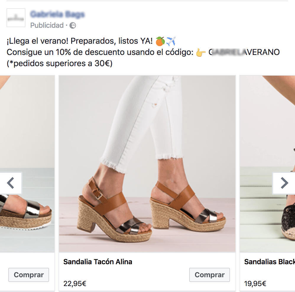 Campañas en Facebook Anuncio Ejemplo