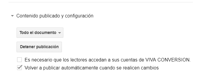 Detener Publicación
