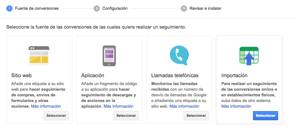 Importación de Conversiones Offline