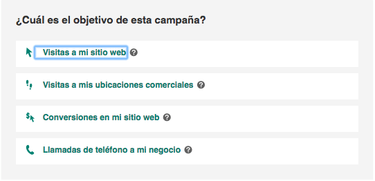 Objetivo de las Campañas. Bing