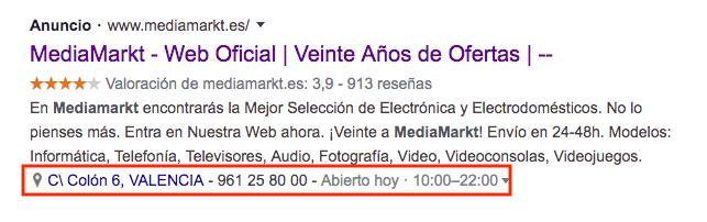 extensiones de anuncio en google ads