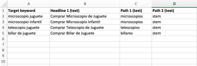 Cómo configurar el feed para Account Structures for Modern Search