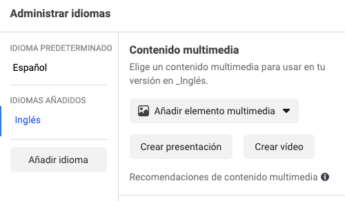 Añadir idiomas en los anuncios DLO en Facebook