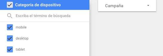 Otros tipos de filtros disponibles