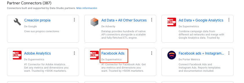 Otro tipo de conexiones para fuentes de datos