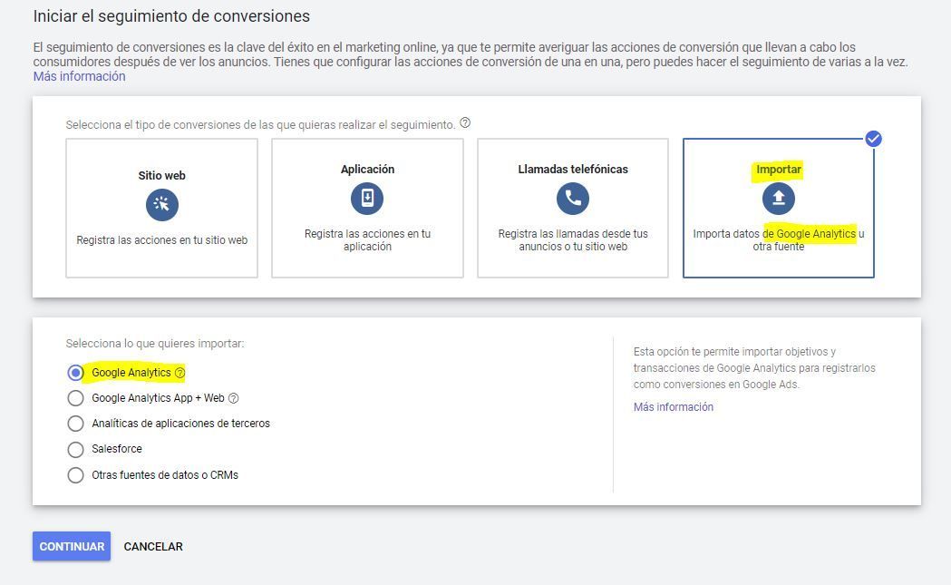 Cómo importar las transacciones de Google Analytics a Google Ads