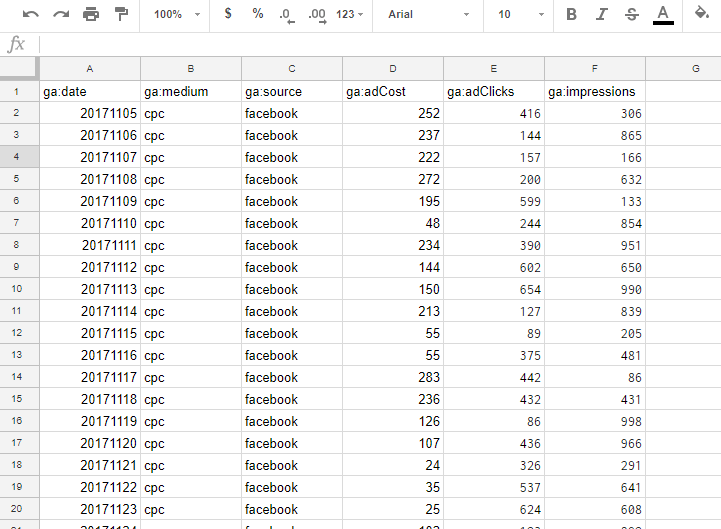 Datos a importar