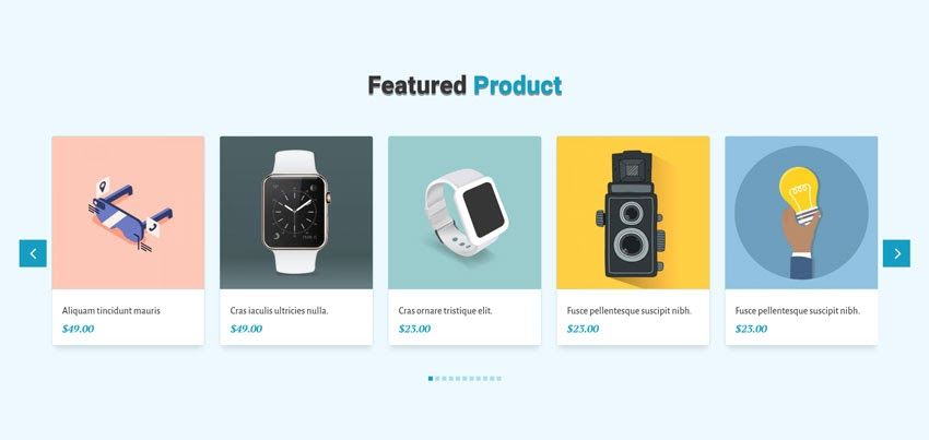 Carrusel de Productos que se puede añadir en un workfow