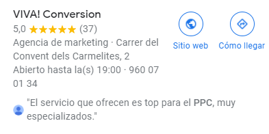 Reseñas de Google My Business