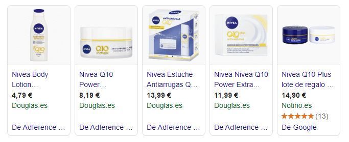 En Google Shopping el precio es determinante en productos indiferenciados