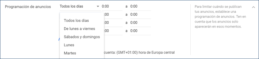 Programación de anuncios