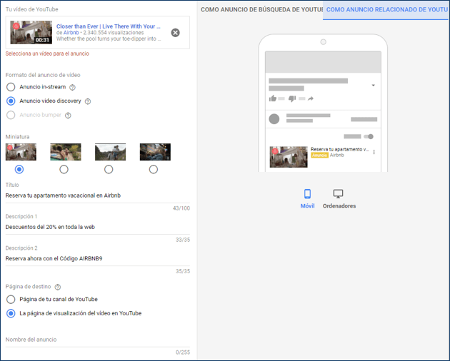 Anuncio Discovery de true-view