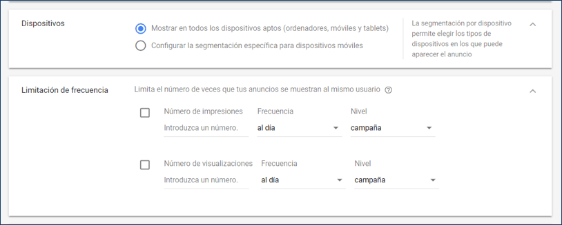 Dispositivos y frecuencia