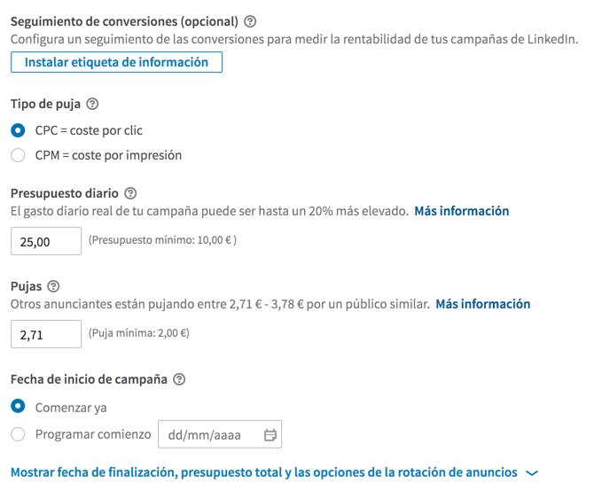 Presupuesto y programación