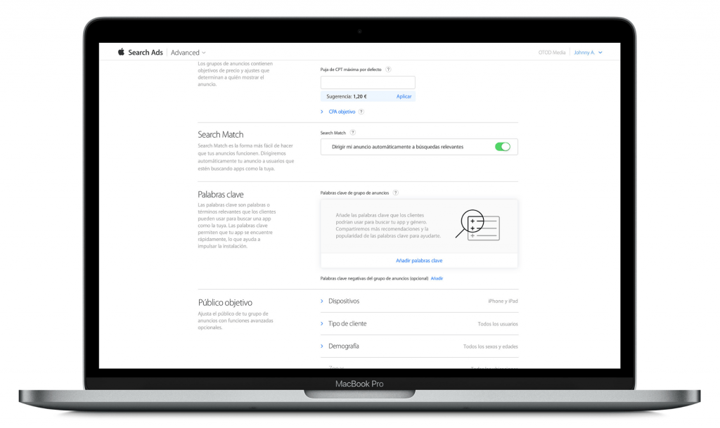 Search ads de apple avanzado