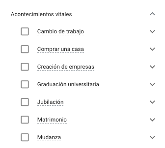 Audience targeting: Acontecimientos vitales