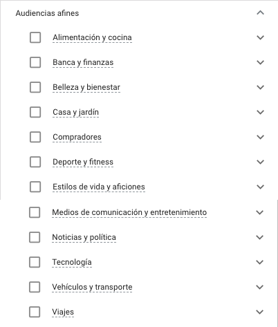 Tipos de audiencias: Audiencias afines