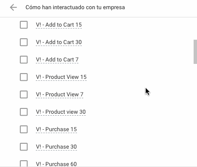 Tipos de audiencias: Remarketing