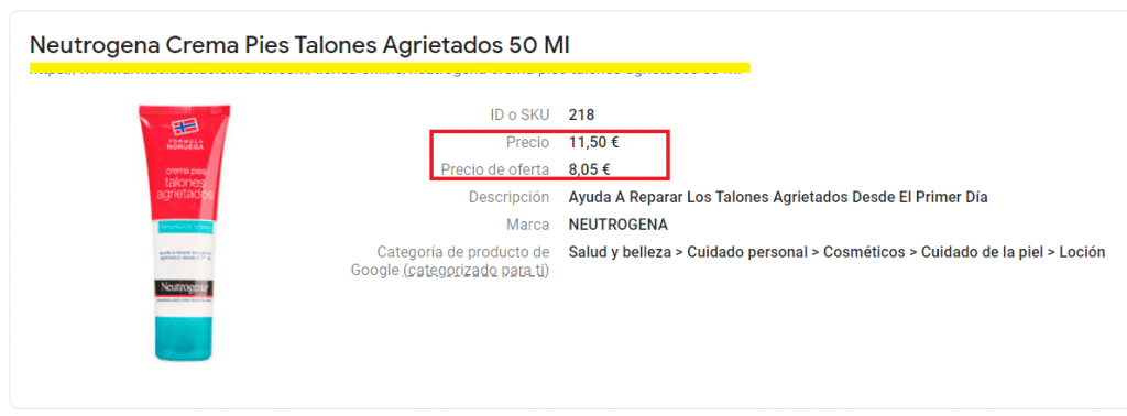 atributos google merchant center