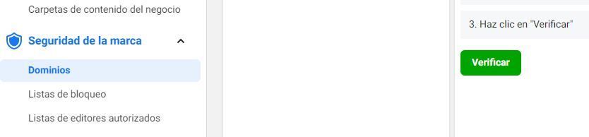 verificacion de dominios business manager