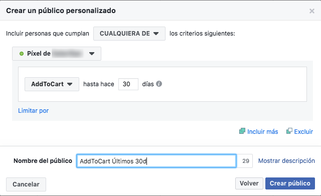 Escalar Campañas en Facebook - Público Add to Cart