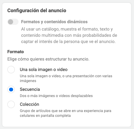 Formatos de anuncio en campañas de catálogo