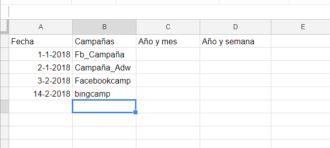 Función Fechas
