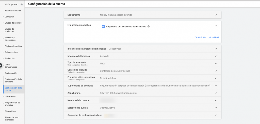 GCLID - Configurar etiquetado automático