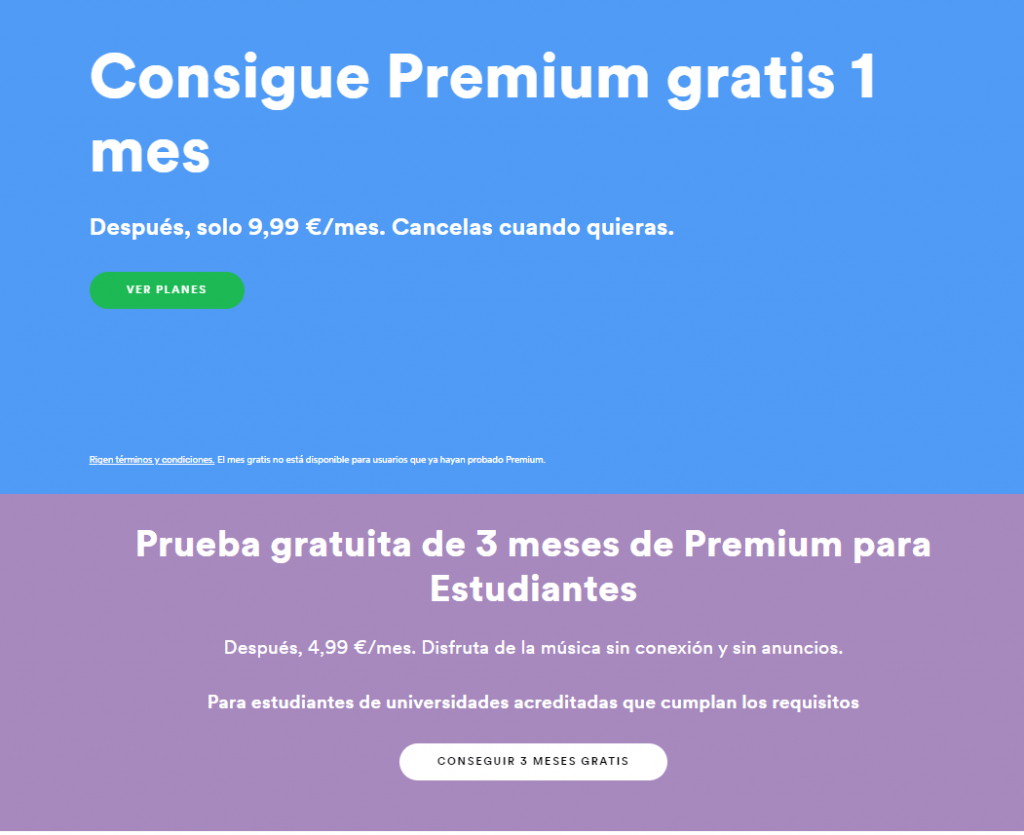 Call to Action de Spotify