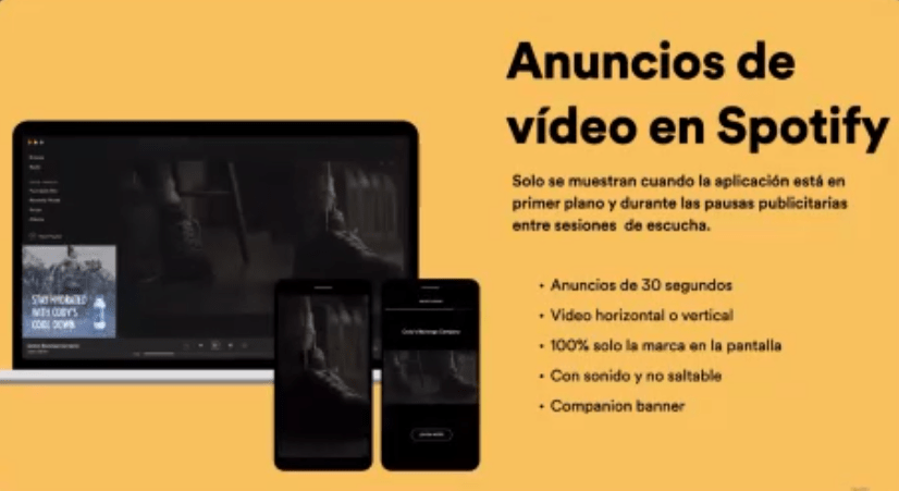 Anuncios de vídeo en Spotify