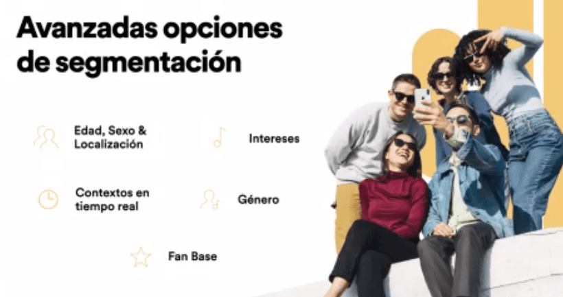 Opciones de segmentación de Spotify Ads