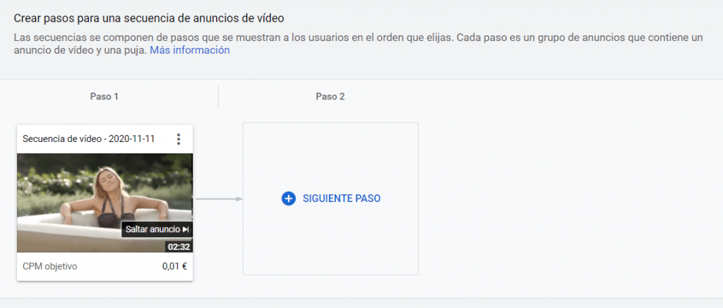 Crear una serie de Anuncios de secuencia en YouTube