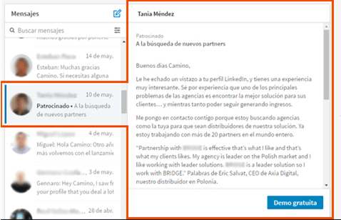Formato de anuncio mensaje