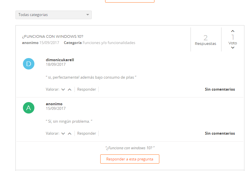 Preguntas y respuestas de usuarios de PC Componentes