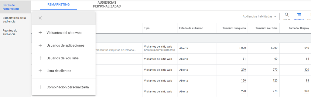 Tipos de RLSA