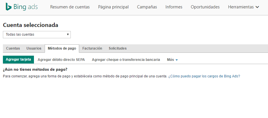 Facturación y Pagos Bing Ads