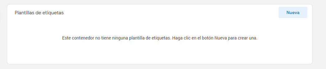 Plantilla de etiquetas en GTM
