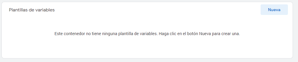 Plantilla de variables en GTM