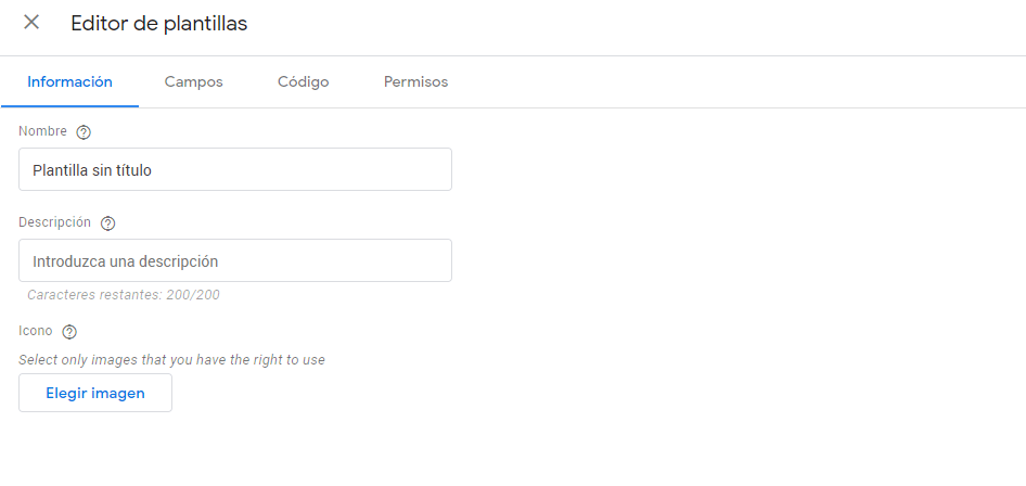 Crear una plantilla en GTM