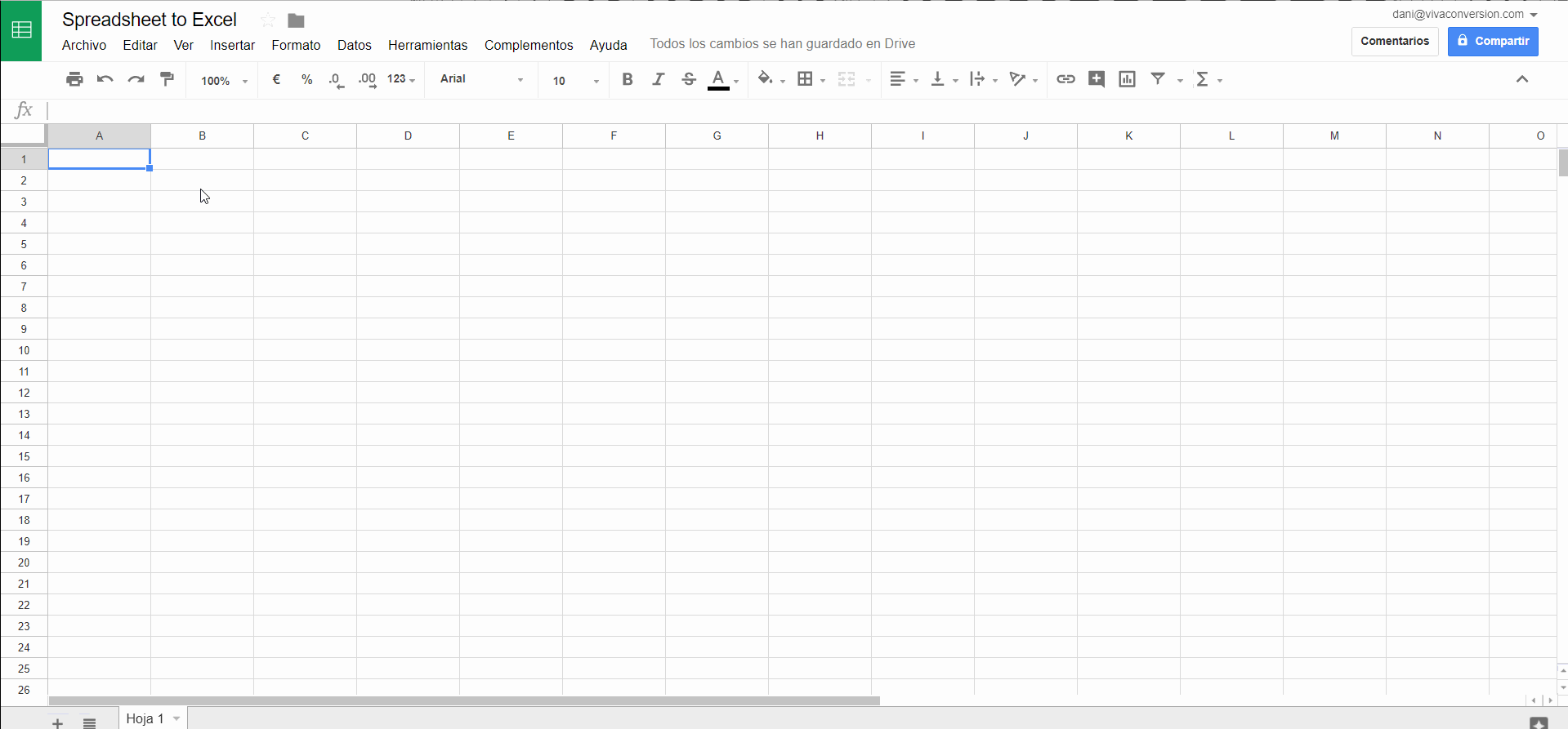 Publicar Spreadsheet