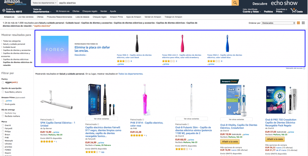 Formato de Amazon Advertising de Sponsored Brand