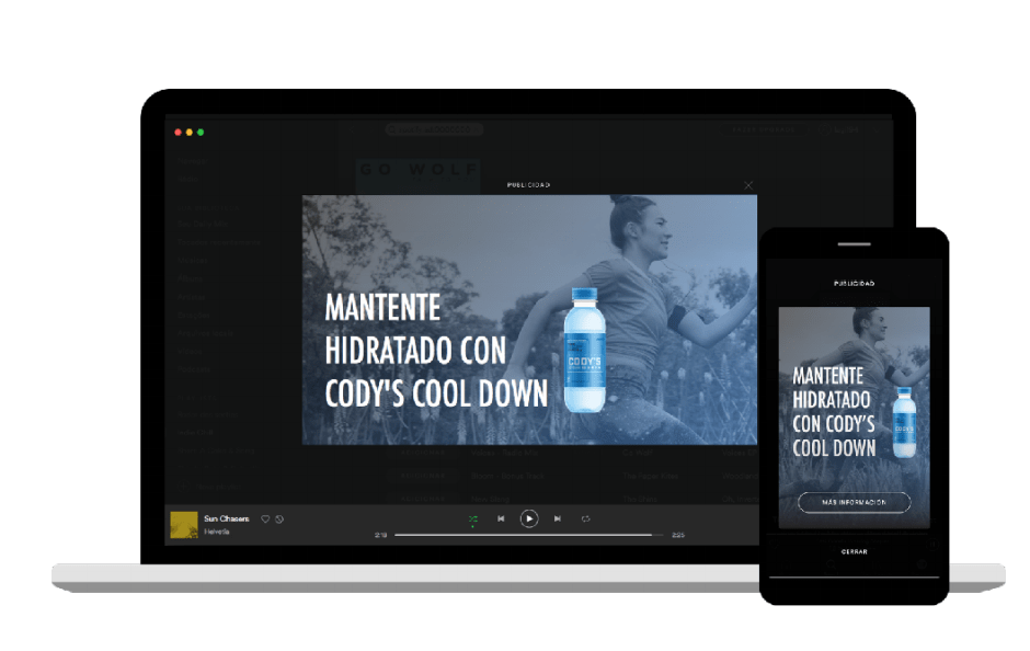 Publicidad en Spotify - Formato Overlay
