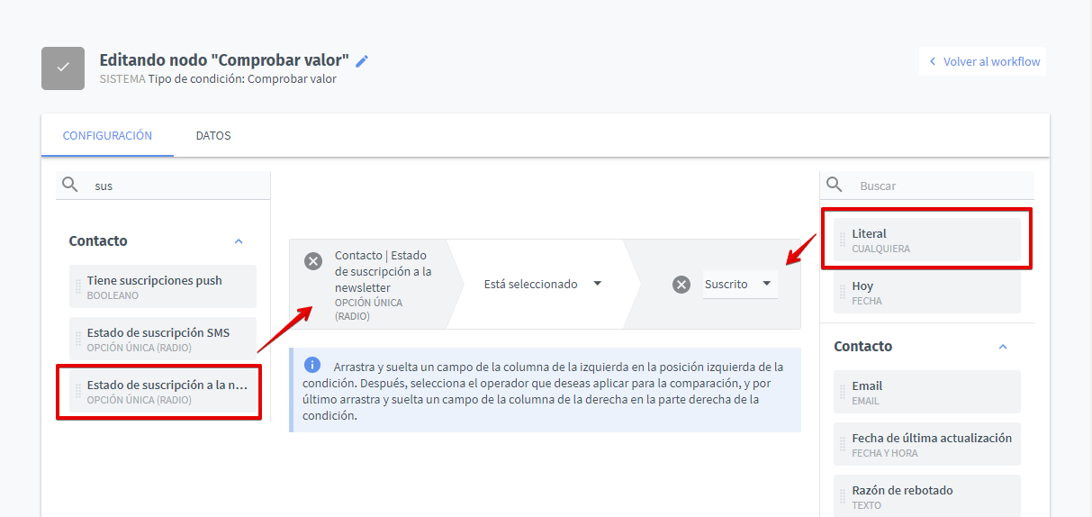 Nodo Condición Comprobar Suscripción de Connectif