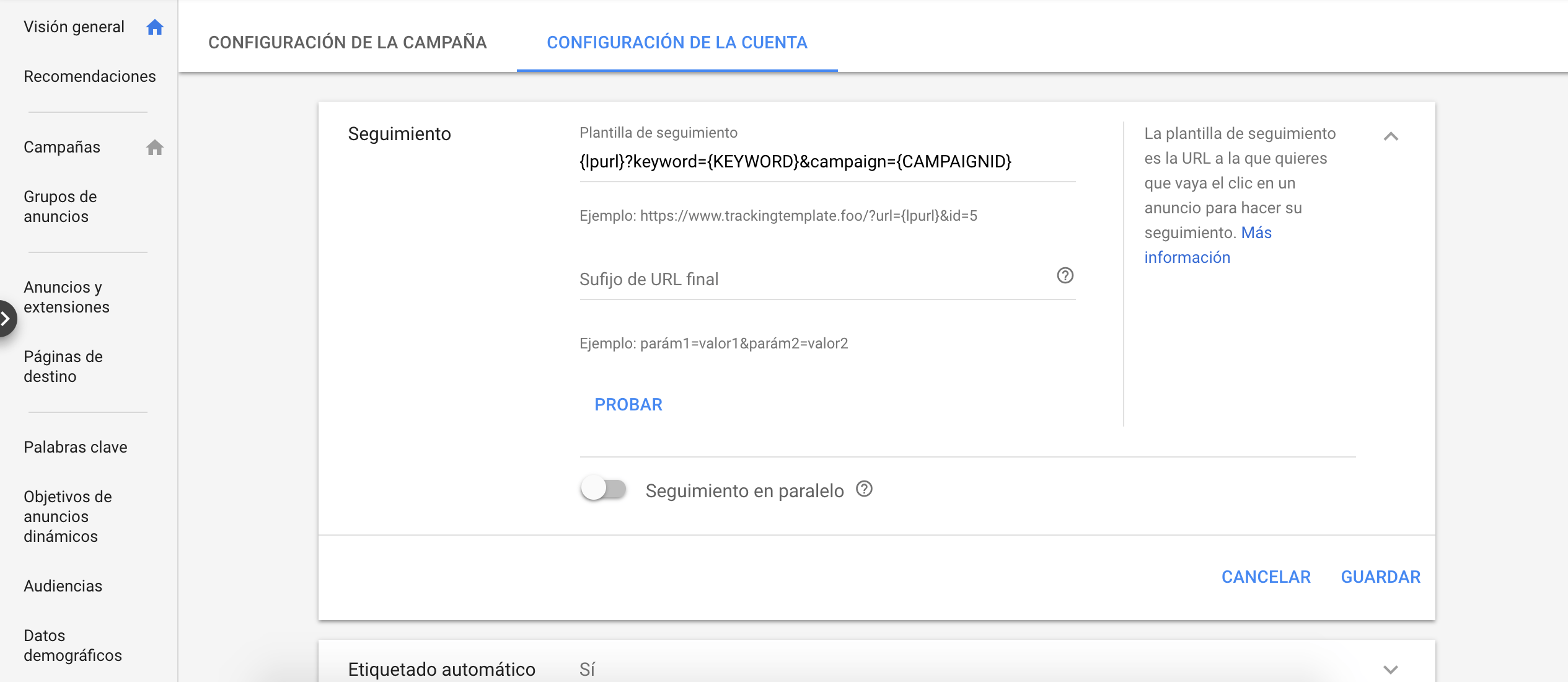 Seguimiento en paralelo