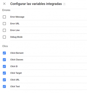 Variables Tag Manager